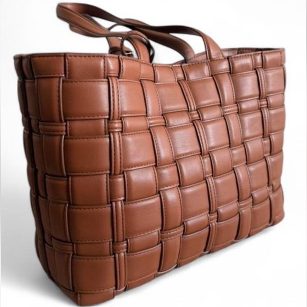 Michael Kors Ivy East/West Tote in Brown Woven Leather - Picture 7 of 7